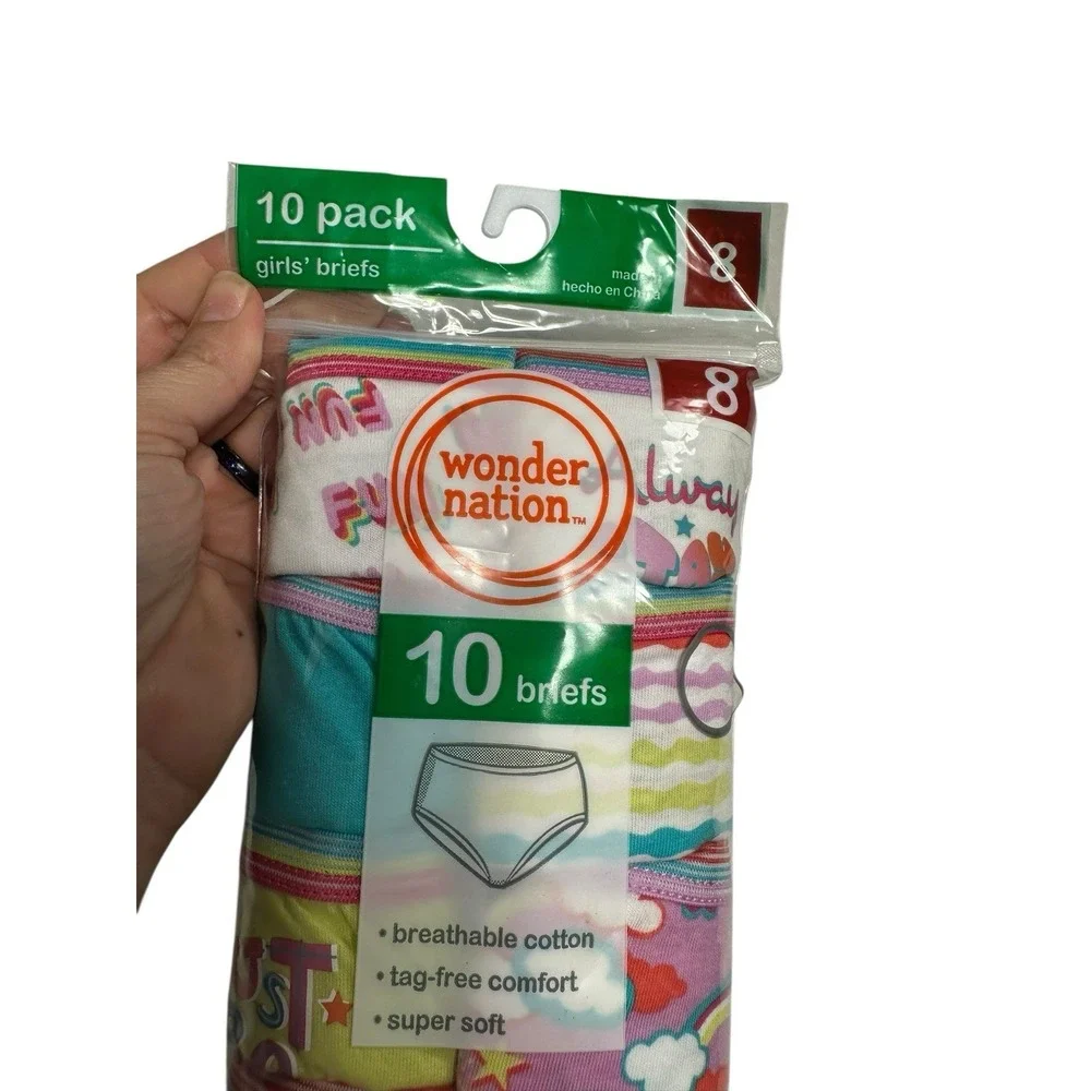 wonder nation girls briefs underwear 10 pairs size 8‎